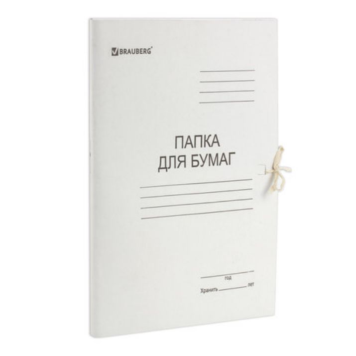 Изображение Папка для бумаг с завязками картонная мелованная BRAUBERG, 280 г/м2, до 200 листов, 110924