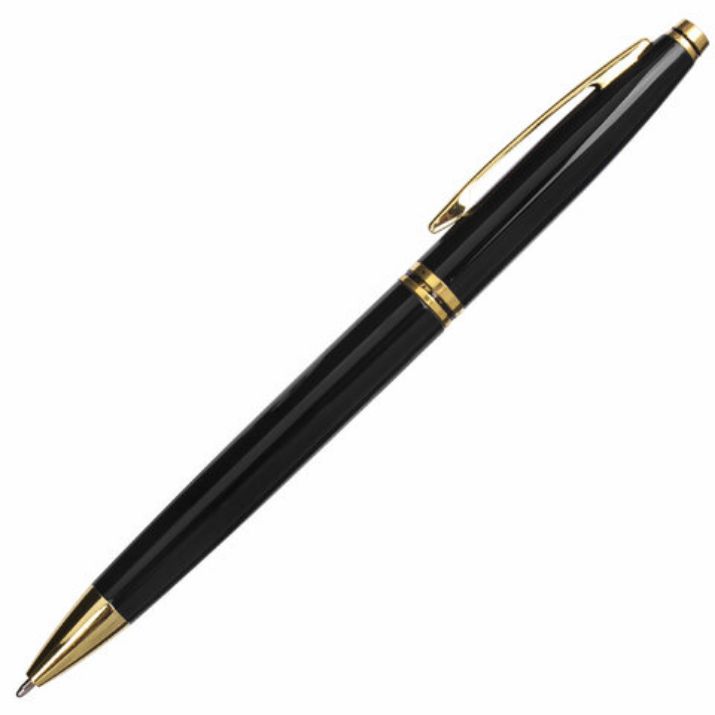 Изображение Ручка подарочная шариковая BRAUBERG "De Luxe Black", корпус черный, узел 1 мм, линия письма 0,7 мм, синяя, 141411