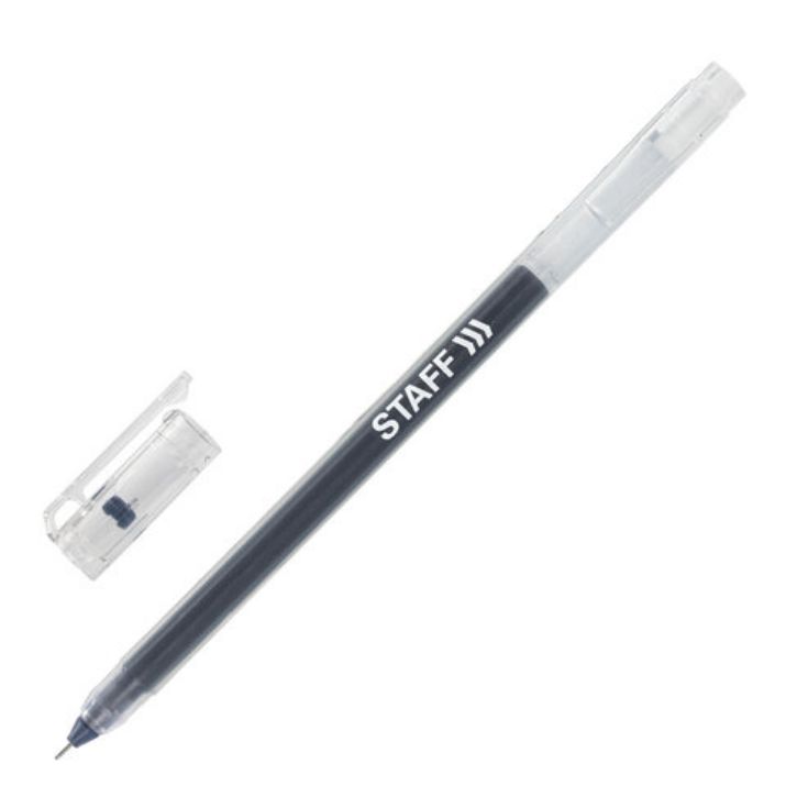 Изображение Ручка гелевая STAFF "EVERYDAY" GP-673, ЧЕРНАЯ, длина письма 1000 м, игольчатый узел 0,5 мм, линия письма 0,35 мм, 143673