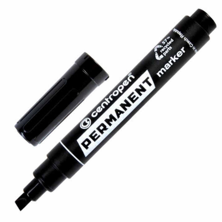 Изображение Маркер перманентный CENTROPEN 8576, ЧЕРНЫЙ, скошенный наконечник, 1-4,6 мм, 5 8576 0112