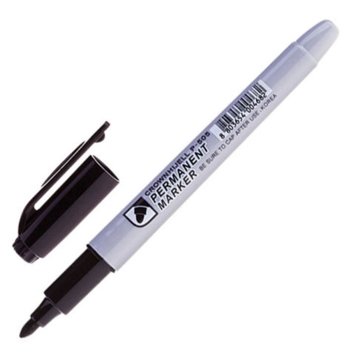 Изображение Маркер перманентный CROWN "Multi Marker Slim", ЧЕРНЫЙ, круглый наконечник, 2 мм, P-505