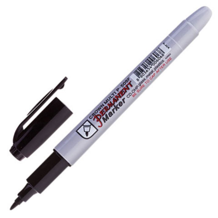Изображение Маркер перманентный CROWN "Multi Marker Super Slim", ЧЕРНЫЙ, тонкий, 1 мм, P-505F