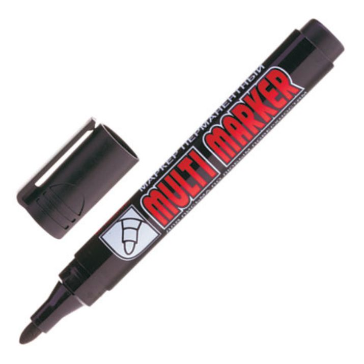 Изображение Маркер перманентный CROWN "Multi Marker", ЧЕРНЫЙ, круглый наконечник, 3 мм, CPM-800