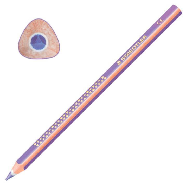 Изображение Карандаш цветной утолщенный STAEDTLER "Noris club", 1 шт., трехгранный, грифель 4 мм, фиолетовый, натуральное дерево, 1284-6