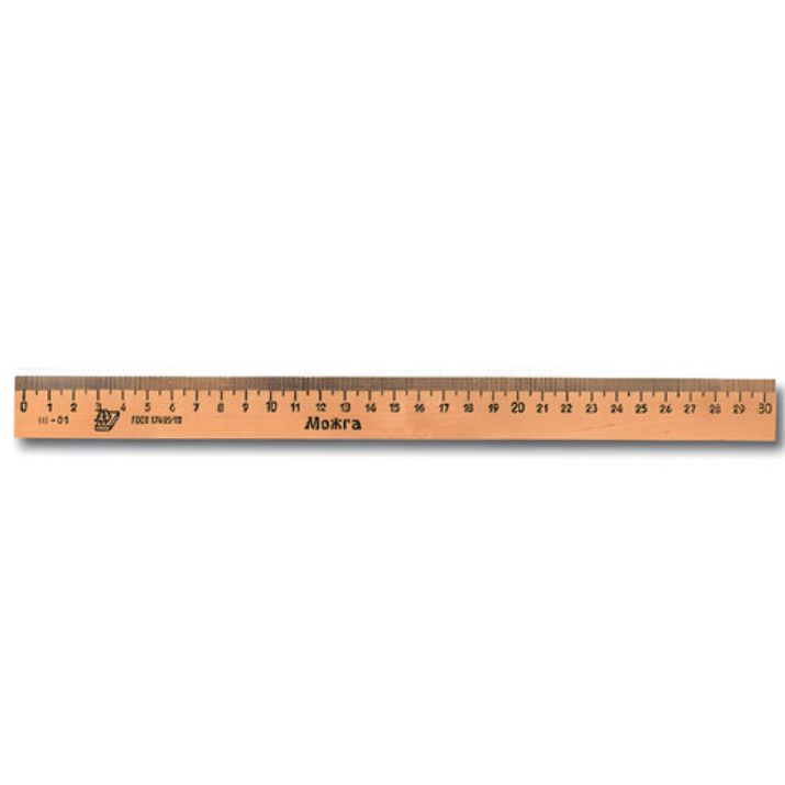 Изображение Линейка деревянная 30 см, ЛП-300, МОЖГА, С07, C07