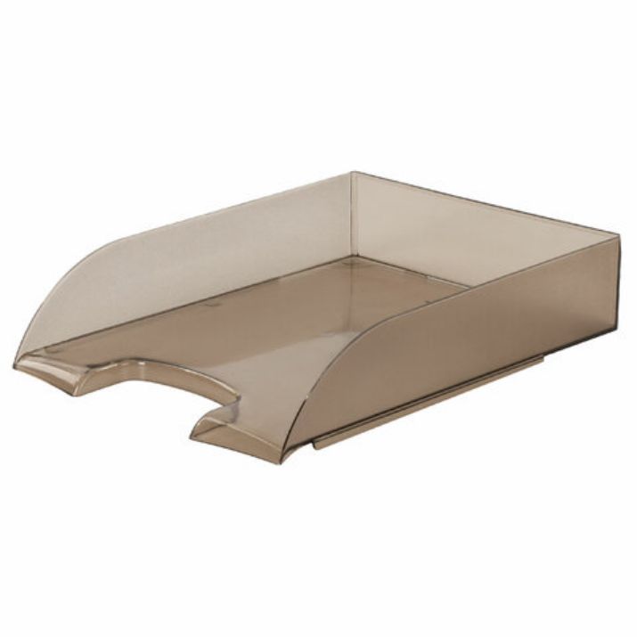 Изображение Лоток горизонтальный для бумаг BRAUBERG "Office style", 320х245х65 мм, тонированный серый, 237289