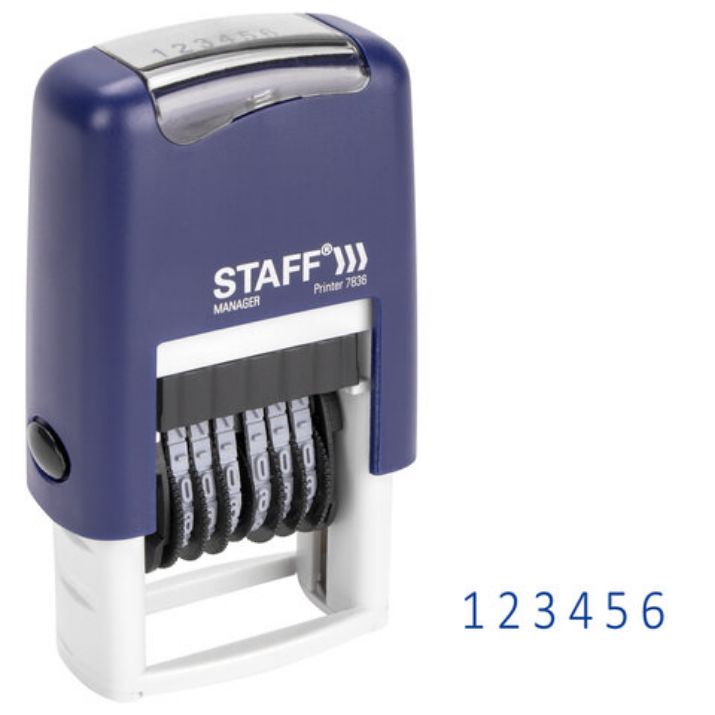Изображение Нумератор 6-разрядный STAFF, оттиск 22х4 мм, "Printer 7836", 237434