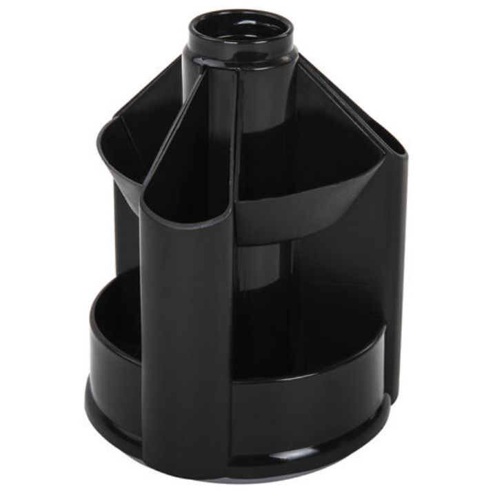 Изображение Подставка-органайзер BRAUBERG MINI, 10 отделений, вращающаяся, 107х107х130 мм, черная, 238094