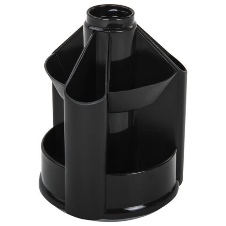 Изображение Подставка-органайзер BRAUBERG MINI, 10 отделений, вращающаяся, 107х107х130 мм, черная, 238094
