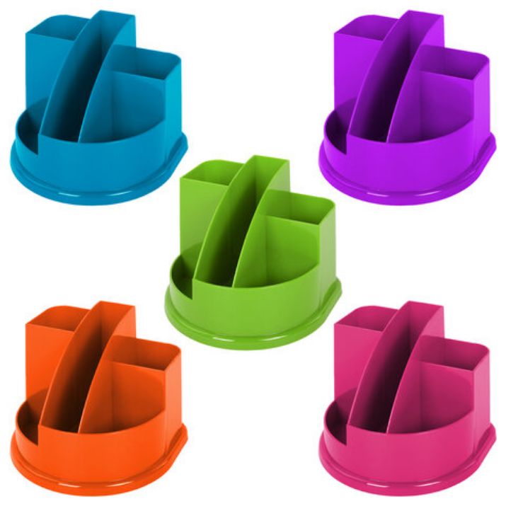 Изображение Подставка-органайзер BRAUBERG STYLE COLOR, 5 отделений, 132х122х108 мм, ассорти, 238095