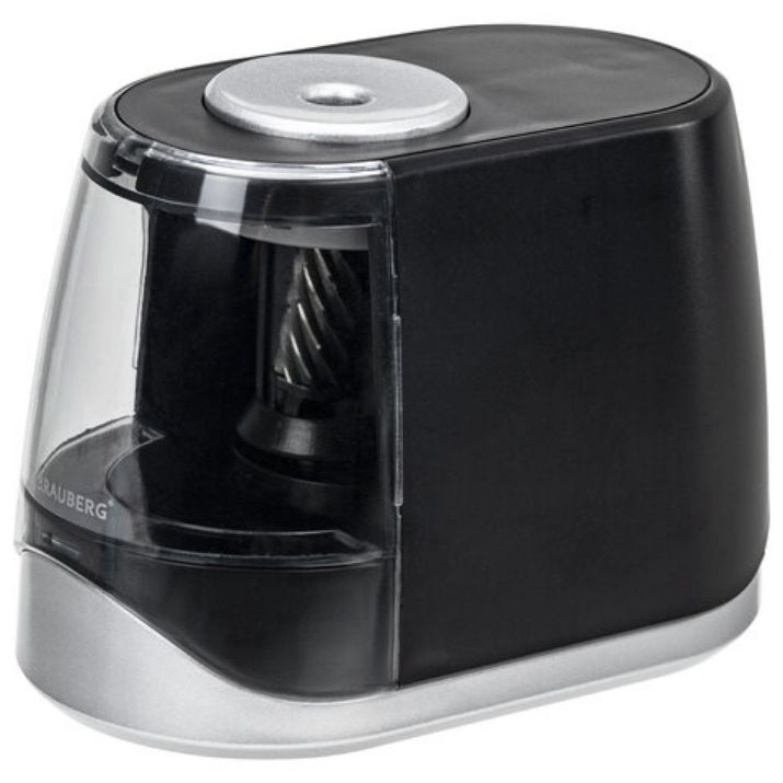 Изображение Точилка электрическая BRAUBERG ONE фреза с автостопом, 4 батарейки AA/USB (под адаптер), 270577