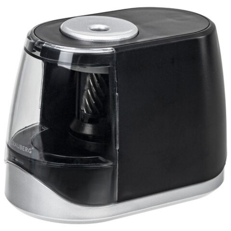 Изображение Точилка электрическая BRAUBERG ONE фреза с автостопом, 4 батарейки AA/USB (под адаптер), 270577