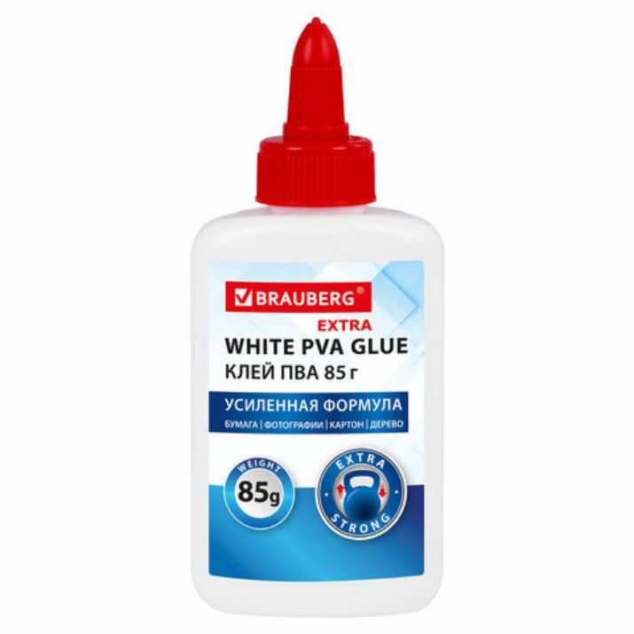 Изображение Клей ПВА УСИЛЕННЫЙ BRAUBERG Extra (бумага, фотографии, картон, дерево), 85 г, 271939