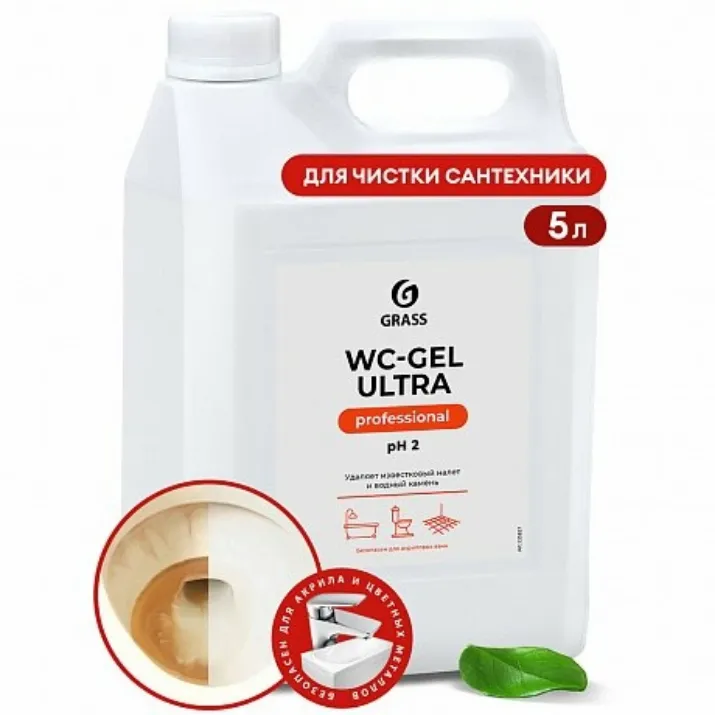 Изображение Средство чистящее для туалетных и ванных комнат "WC-gel Ultra Professional", 5.3 кг (125837)