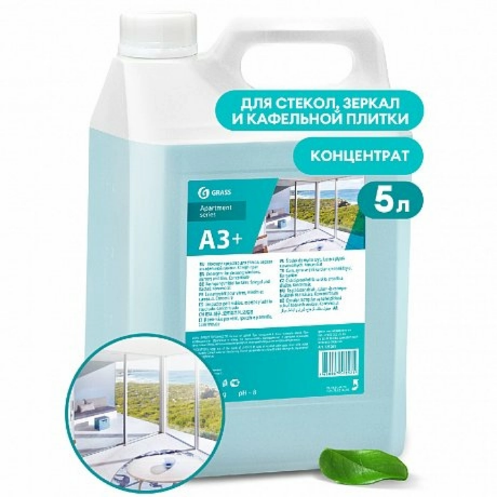 Изображение Средство для мытья окон, стекол и кафельной плитки "Apartment Series А3+", 5 л, концентрат (125261)