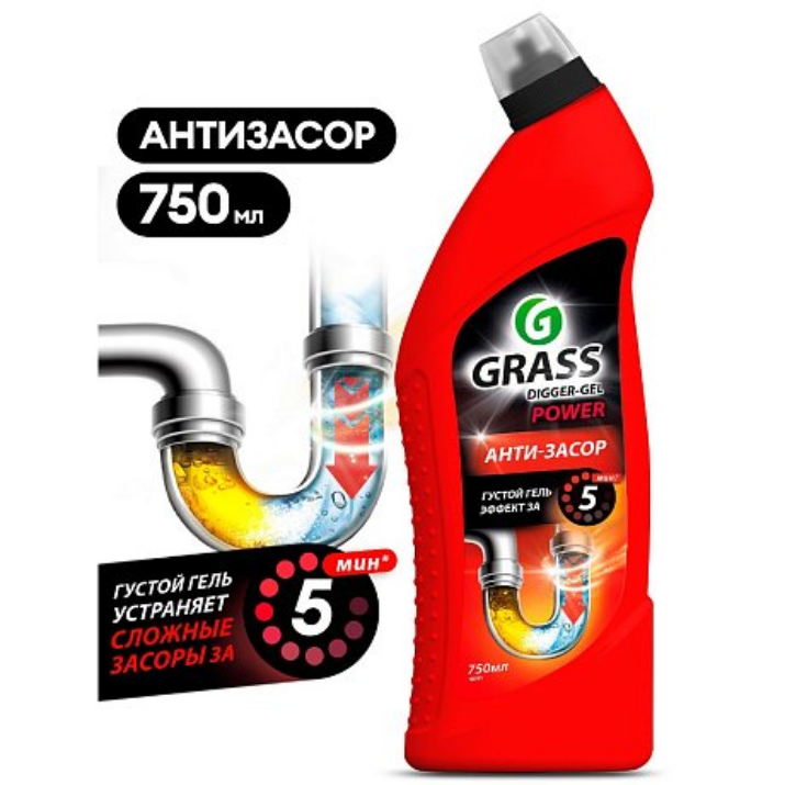 Изображение Средство для удаления засоров в трубах "DIGGER-Gel", 750 мл (125181)