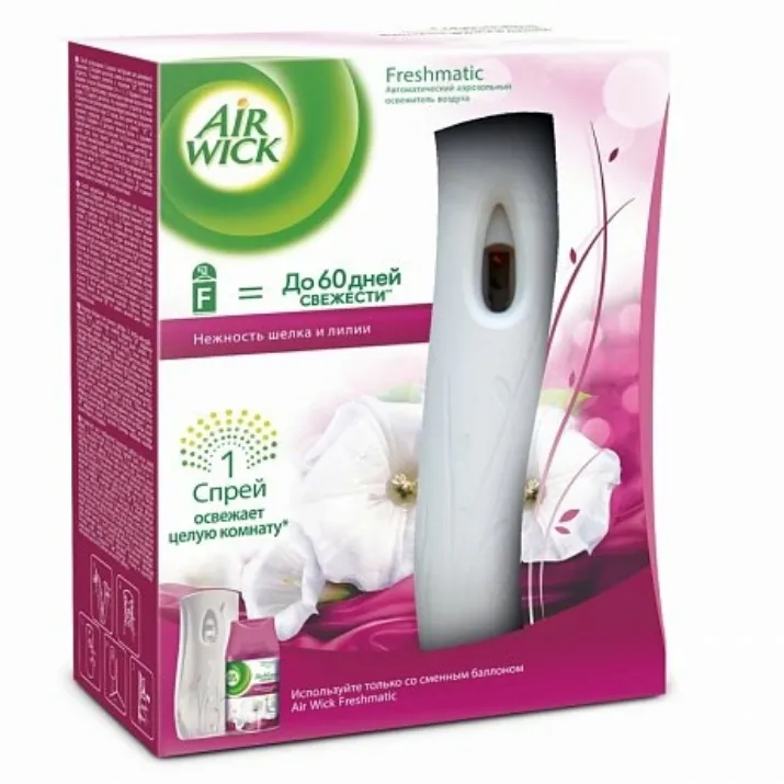 Изображение Освежитель воздуха "Air wick Fresh Matic", 250 мл, нежность шелка и лили (комплект)