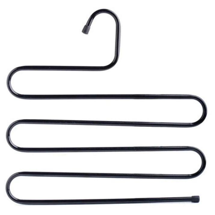 Изображение Вешалка для брюк и одежды "ЗМЕЙКА", 5 секций, размер 34х36 см, черная, BRABIX, 608463