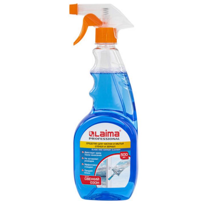 Изображение Средство для мытья стекол и зеркал 500 мл, LAIMA PROFESSIONAL, свежий озон, распылитель, 601609