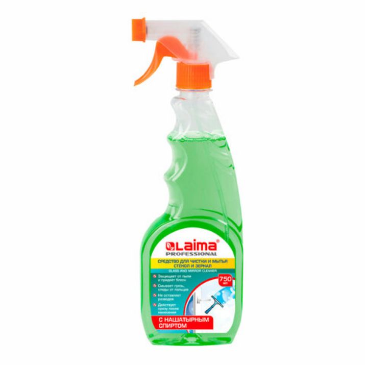 Изображение Средство для мытья стекол и зеркал с нашатырным спиртом 750 мл, LAIMA PROFESSIONAL, распылитель, 604745