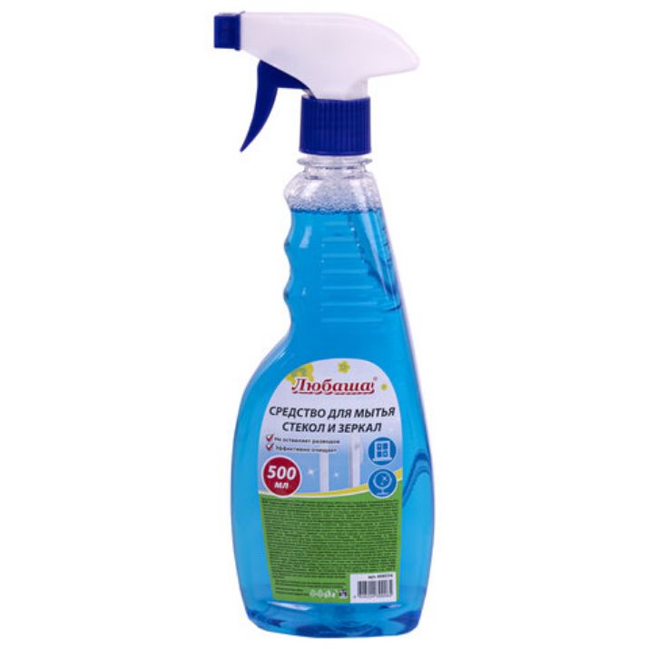 Изображение Средство для мытья стекол и зеркал 500 мл "Морозная свежесть", распылитель, ЛЮБАША, 608534