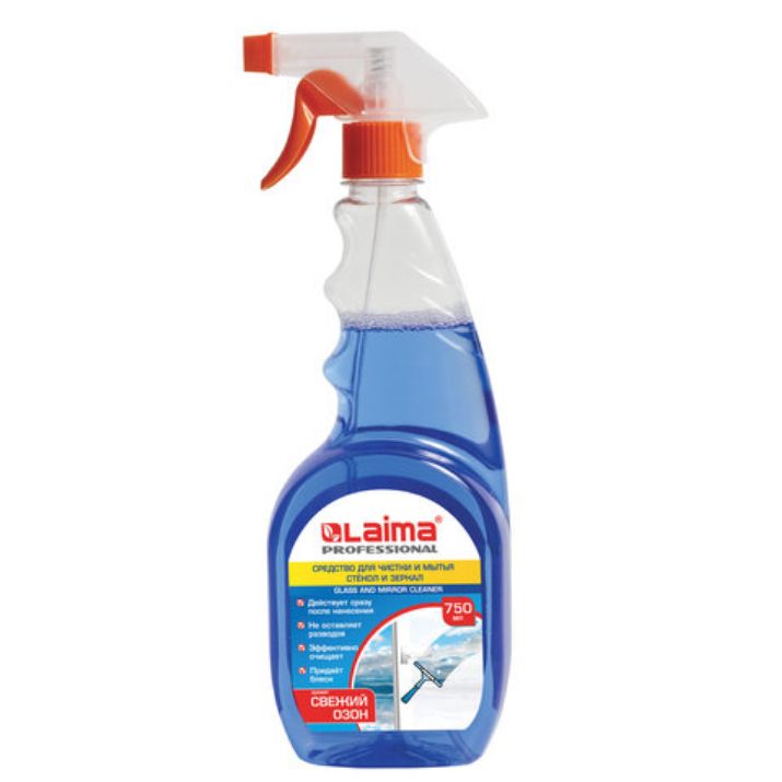 Изображение Средство для мытья стекол и зеркал 750 мл, LAIMA PROFESSIONAL, свежий озон, распылитель, 602301
