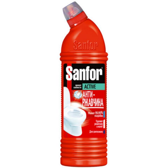 Изображение Чистящее средство 750 г, SANFOR Activ (Санфор Актив) "Антиржавчина", гель, 1557